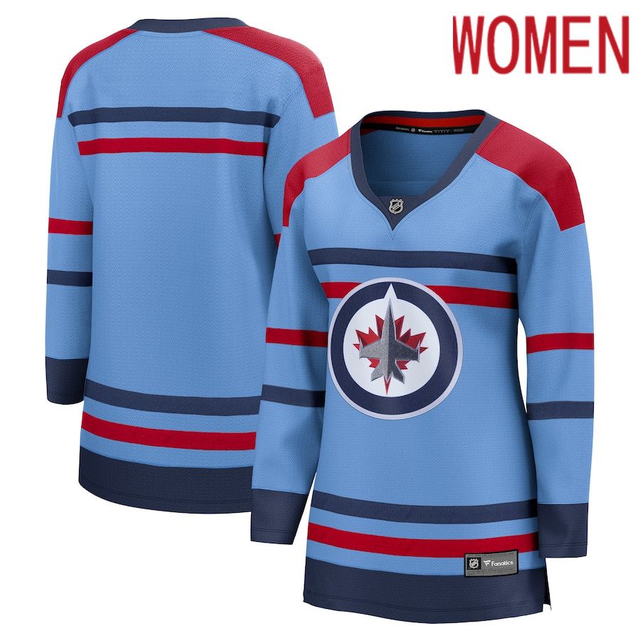 Women Winnipeg Jets Fanatics Branded Light Blue Anniversary Premier Breakaway NHL Jersey->youth nhl jersey->Youth Jersey